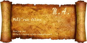 Móna Alex névjegykártya